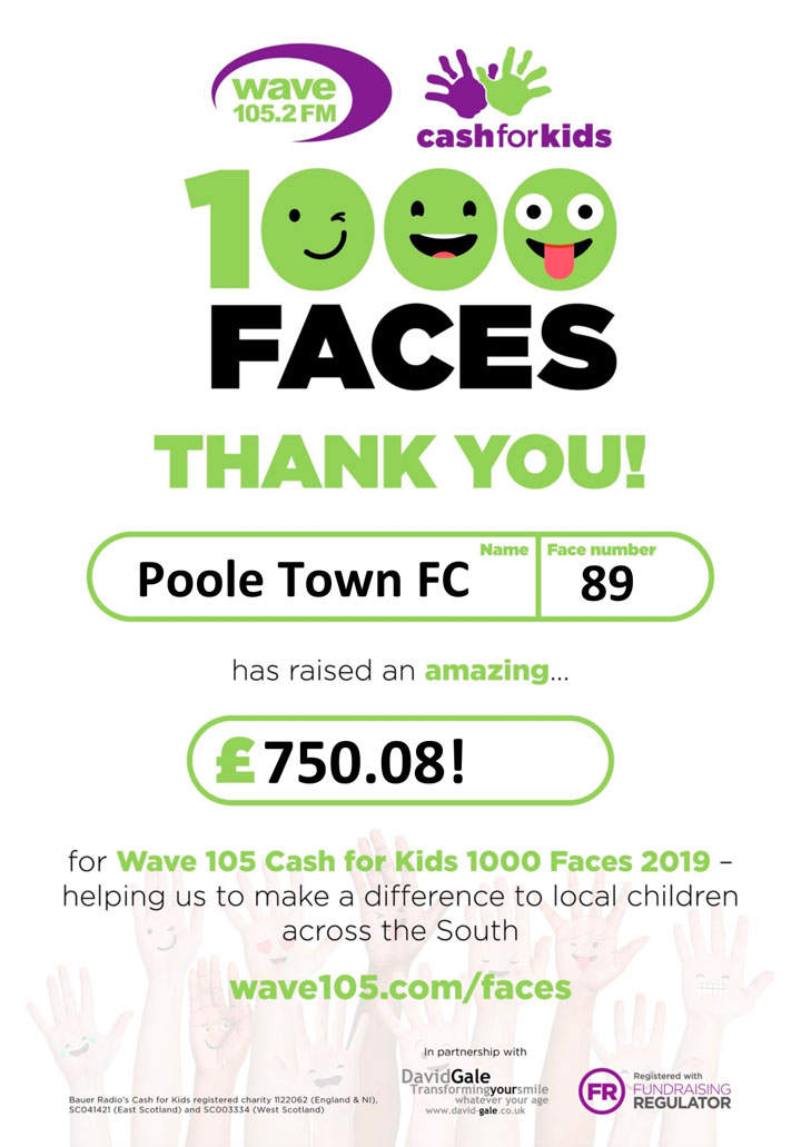Money raised for 1000 faces certificate 2019